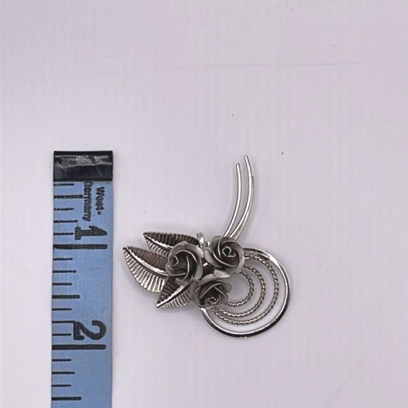 Bond Boyd Sterling Signed Roses Pin Brooch - Picture 7 of 9